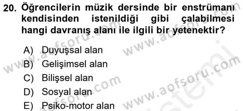 Ölçme Ve Değerlendirme Dersi 2015 - 2016 Yılı Tek Ders Sınav Soruları 20. Soru