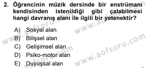 Ölçme Ve Değerlendirme Dersi 2016 - 2017 Yılı (Final) Dönem Sonu Sınav Soruları 2. Soru