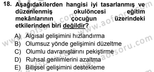 Özel Öğretim Yöntemleri 1 Dersi 2012 - 2013 Yılı (Vize) Ara Sınav Soruları 18. Soru