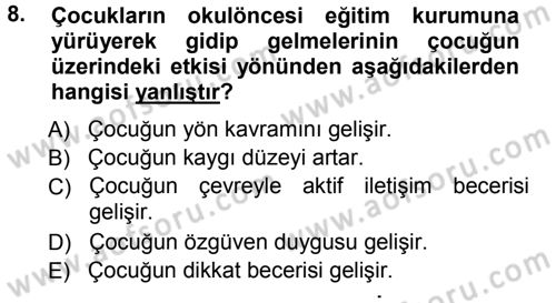 Özel Öğretim Yöntemleri 1 Dersi Ara Sınavı Deneme Sınav Soruları 8. Soru