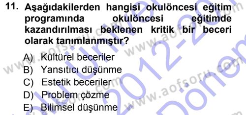 Özel Öğretim Yöntemleri 1 Dersi 2012 - 2013 Yılı (Final) Dönem Sonu Sınav Soruları 11. Soru