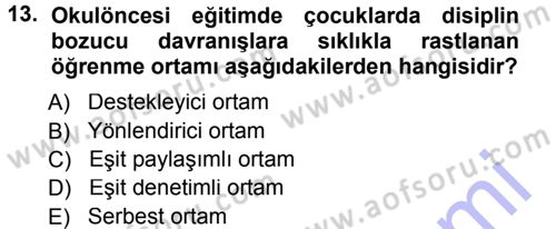 Özel Öğretim Yöntemleri 1 Dersi 2012 - 2013 Yılı (Final) Dönem Sonu Sınav Soruları 13. Soru