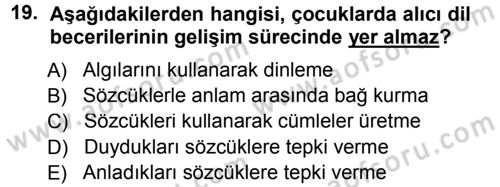 Özel Öğretim Yöntemleri 1 Dersi 2012 - 2013 Yılı (Final) Dönem Sonu Sınav Soruları 19. Soru