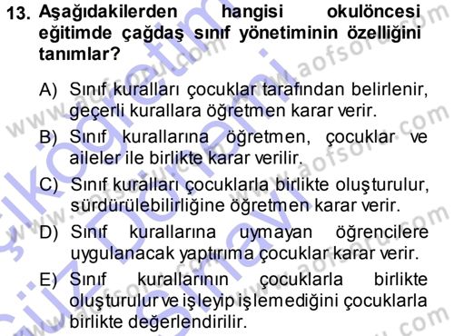 Özel Öğretim Yöntemleri 1 Dersi 2013 - 2014 Yılı (Final) Dönem Sonu Sınav Soruları 13. Soru