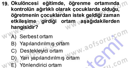 Özel Öğretim Yöntemleri 1 Dersi 2013 - 2014 Yılı (Final) Dönem Sonu Sınav Soruları 19. Soru