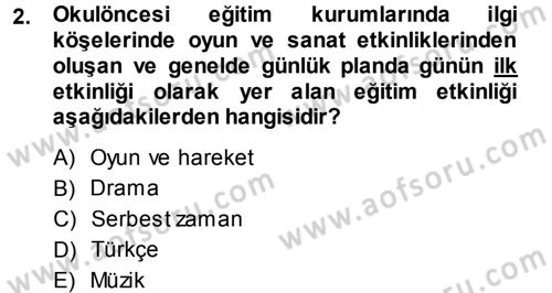 Özel Öğretim Yöntemleri 1 Dersi 2013 - 2014 Yılı (Final) Dönem Sonu Sınav Soruları 2. Soru