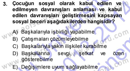 Özel Öğretim Yöntemleri 1 Dersi 2013 - 2014 Yılı (Final) Dönem Sonu Sınav Soruları 3. Soru