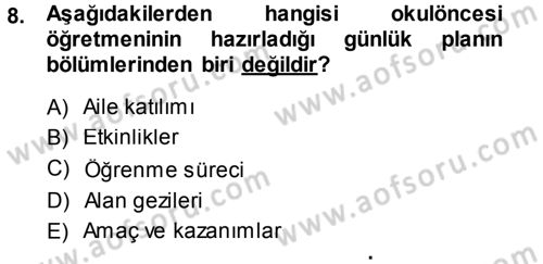 Özel Öğretim Yöntemleri 1 Dersi 2013 - 2014 Yılı (Final) Dönem Sonu Sınav Soruları 8. Soru