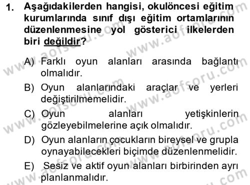 Özel Öğretim Yöntemleri 1 Dersi Ara Sınavı Deneme Sınav Soruları 1. Soru