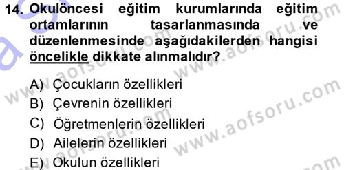 Özel Öğretim Yöntemleri 1 Dersi Ara Sınavı Deneme Sınav Soruları 14. Soru