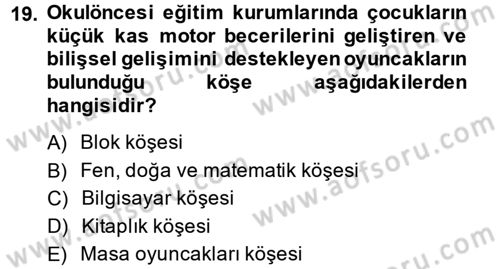 Özel Öğretim Yöntemleri 1 Dersi Ara Sınavı Deneme Sınav Soruları 19. Soru