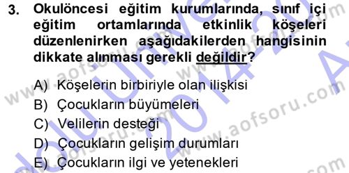Özel Öğretim Yöntemleri 1 Dersi Ara Sınavı Deneme Sınav Soruları 3. Soru