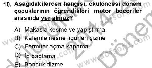 Özel Öğretim Yöntemleri 1 Dersi 2014 - 2015 Yılı (Final) Dönem Sonu Sınav Soruları 10. Soru
