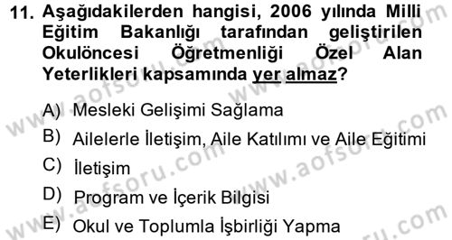 Özel Öğretim Yöntemleri 1 Dersi 2014 - 2015 Yılı (Final) Dönem Sonu Sınav Soruları 11. Soru