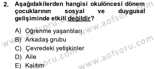 Özel Öğretim Yöntemleri 1 Dersi 2014 - 2015 Yılı (Final) Dönem Sonu Sınav Soruları 2. Soru