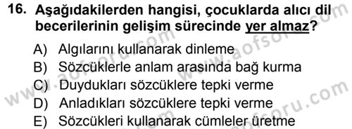 Özel Öğretim Yöntemleri 1 Dersi 2014 - 2015 Yılı Tek Ders Sınav Soruları 16. Soru