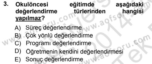 Özel Öğretim Yöntemleri 1 Dersi 2014 - 2015 Yılı Tek Ders Sınav Soruları 3. Soru