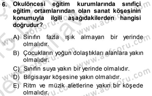 Özel Öğretim Yöntemleri 1 Dersi 2014 - 2015 Yılı Tek Ders Sınav Soruları 6. Soru