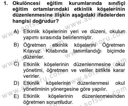 Özel Öğretim Yöntemleri 1 Dersi Ara Sınavı Deneme Sınav Soruları 1. Soru