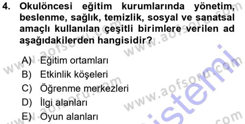 Özel Öğretim Yöntemleri 1 Dersi Ara Sınavı Deneme Sınav Soruları 4. Soru
