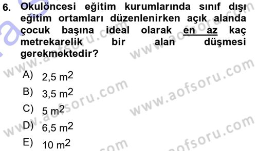 Özel Öğretim Yöntemleri 1 Dersi Ara Sınavı Deneme Sınav Soruları 6. Soru