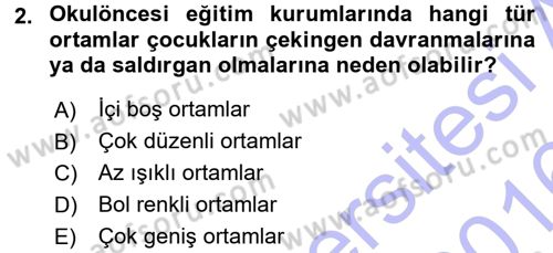 Özel Öğretim Yöntemleri 1 Dersi 2015 - 2016 Yılı (Final) Dönem Sonu Sınavı 2. Soru