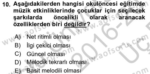 Özel Öğretim Yöntemleri 1 Dersi 2016 - 2017 Yılı 3 Ders Sınav Soruları 10. Soru