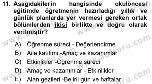 Özel Öğretim Yöntemleri 1 Dersi 2016 - 2017 Yılı 3 Ders Sınav Soruları 11. Soru