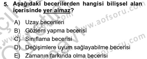 Özel Öğretim Yöntemleri 1 Dersi 2016 - 2017 Yılı 3 Ders Sınav Soruları 5. Soru