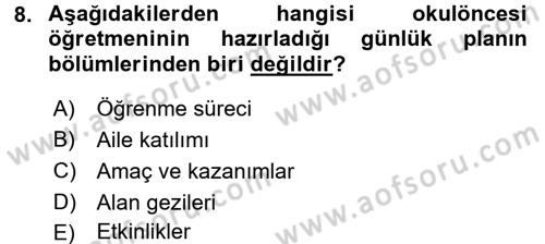 Özel Öğretim Yöntemleri 1 Dersi 2016 - 2017 Yılı 3 Ders Sınav Soruları 8. Soru