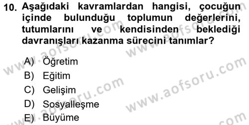 Özel Öğretim Yöntemleri 1 Dersi 2016 - 2017 Yılı (Final) Dönem Sonu Sınav Soruları 10. Soru