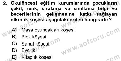 Özel Öğretim Yöntemleri 1 Dersi 2016 - 2017 Yılı (Final) Dönem Sonu Sınav Soruları 2. Soru