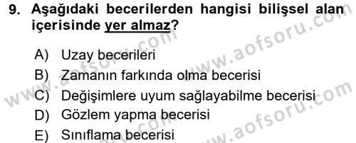 Özel Öğretim Yöntemleri 1 Dersi 2016 - 2017 Yılı (Final) Dönem Sonu Sınav Soruları 9. Soru