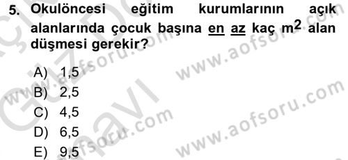 Özel Öğretim Yöntemleri 1 Dersi Ara Sınavı Deneme Sınav Soruları 5. Soru