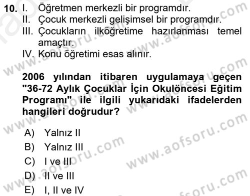 Özel Öğretim Yöntemleri 1 Dersi 2017 - 2018 Yılı (Final) Dönem Sonu Sınav Soruları 10. Soru