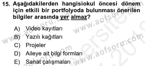 Özel Öğretim Yöntemleri 1 Dersi 2017 - 2018 Yılı (Final) Dönem Sonu Sınav Soruları 15. Soru