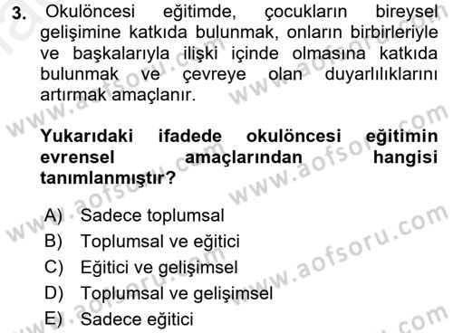 Özel Öğretim Yöntemleri 1 Dersi 2017 - 2018 Yılı (Final) Dönem Sonu Sınav Soruları 3. Soru