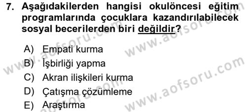 Özel Öğretim Yöntemleri 1 Dersi 2017 - 2018 Yılı (Final) Dönem Sonu Sınav Soruları 7. Soru