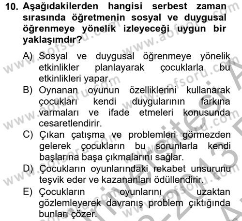 Özel Öğretim Yöntemleri 2 Dersi 2012 - 2013 Yılı (Vize) Ara Sınav Soruları 10. Soru
