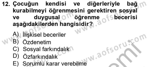 Özel Öğretim Yöntemleri 2 Dersi 2012 - 2013 Yılı (Vize) Ara Sınav Soruları 12. Soru