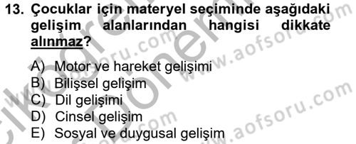 Özel Öğretim Yöntemleri 2 Dersi 2012 - 2013 Yılı (Vize) Ara Sınav Soruları 13. Soru