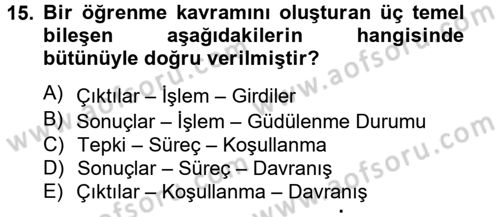 Özel Öğretim Yöntemleri 2 Dersi 2012 - 2013 Yılı (Vize) Ara Sınav Soruları 15. Soru