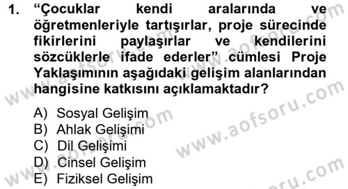 Özel Öğretim Yöntemleri 2 Dersi 2012 - 2013 Yılı (Final) Dönem Sonu Sınav Soruları 1. Soru