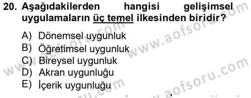 Özel Öğretim Yöntemleri 2 Dersi 2012 - 2013 Yılı (Final) Dönem Sonu Sınav Soruları 20. Soru