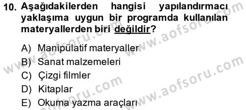 Özel Öğretim Yöntemleri 2 Dersi 2013 - 2014 Yılı (Vize) Ara Sınav Soruları 10. Soru