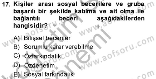 Özel Öğretim Yöntemleri 2 Dersi 2013 - 2014 Yılı (Vize) Ara Sınav Soruları 17. Soru