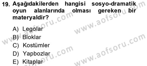 Özel Öğretim Yöntemleri 2 Dersi 2013 - 2014 Yılı (Vize) Ara Sınav Soruları 19. Soru
