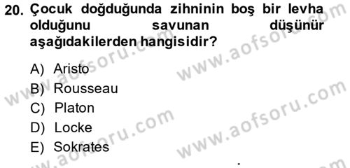 Özel Öğretim Yöntemleri 2 Dersi 2013 - 2014 Yılı (Vize) Ara Sınav Soruları 20. Soru