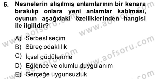 Özel Öğretim Yöntemleri 2 Dersi 2013 - 2014 Yılı (Vize) Ara Sınav Soruları 5. Soru