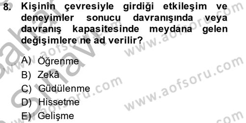 Özel Öğretim Yöntemleri 2 Dersi 2013 - 2014 Yılı (Vize) Ara Sınav Soruları 8. Soru